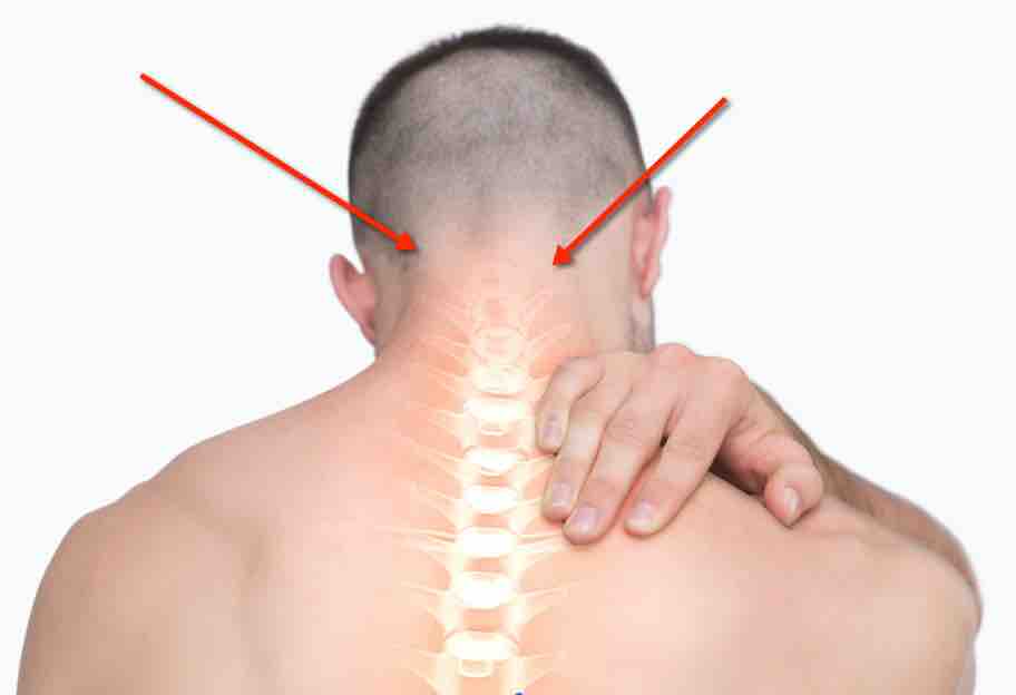 Pain behind ears and down the neck when turning head