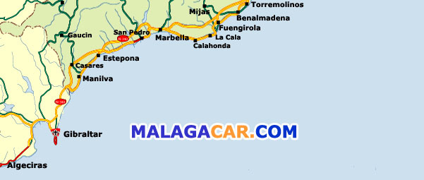 Mapa de la provincia de Málaga