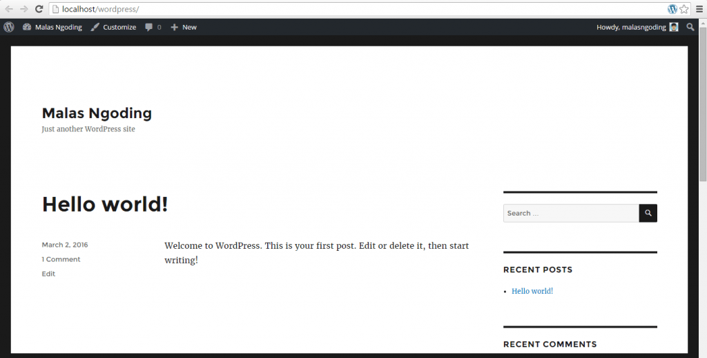 Belajar Wordpress Part 1 Cara Install Wordpress Offline
