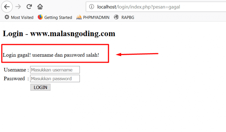 Cara membuat form login dengan php dan mysqli part.2