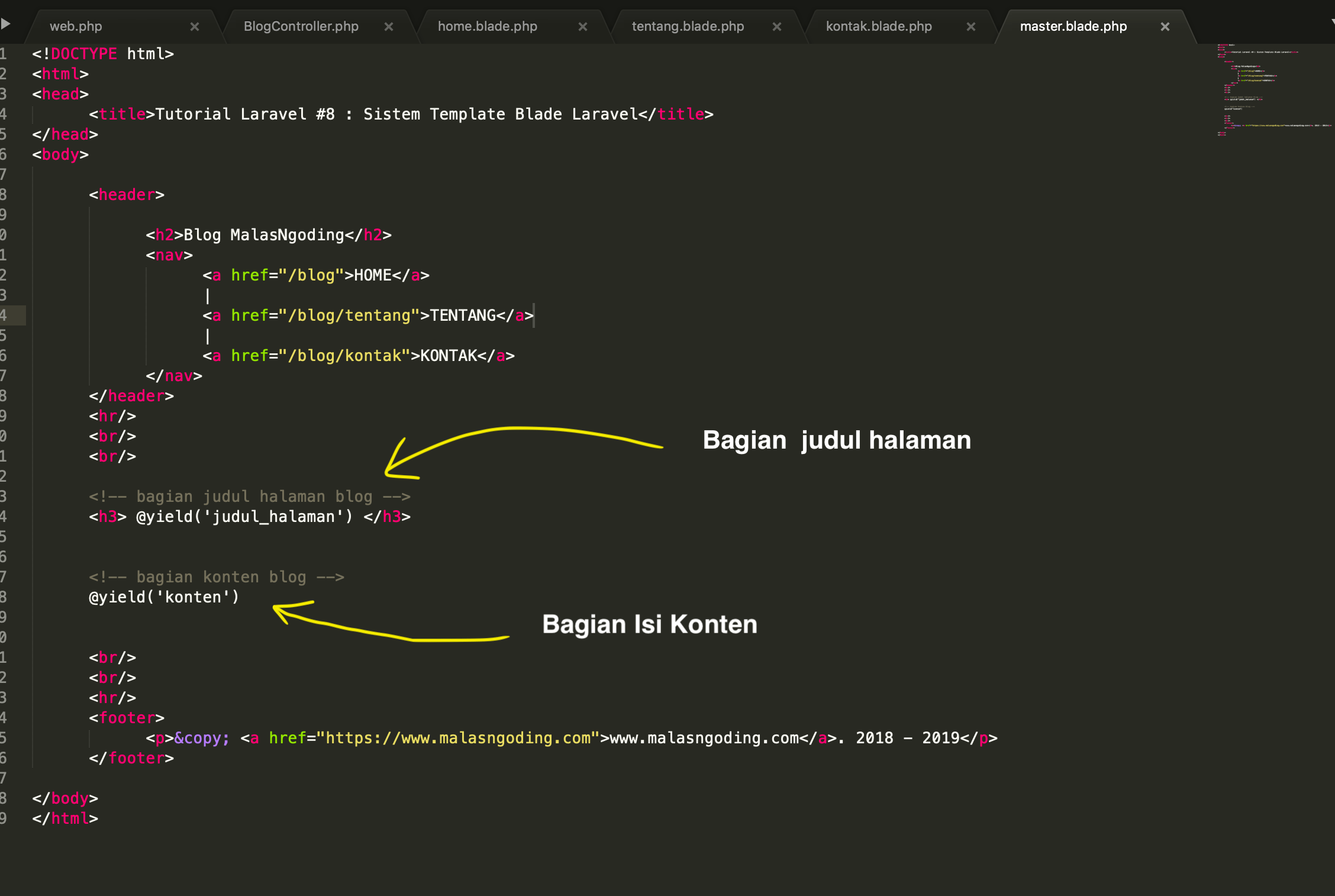 fungsi yield pada laravel - Malas Ngoding