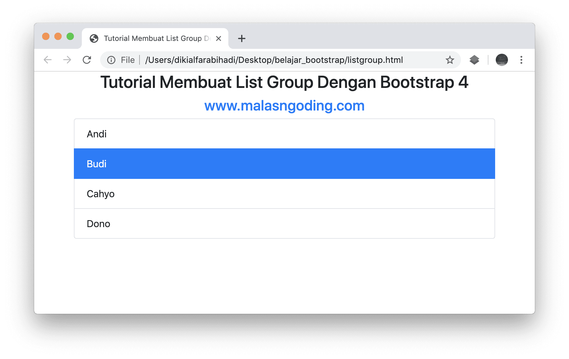 Tutorial Bootstrap 4 23 List Group Bootstrap 4 Malas Ngoding