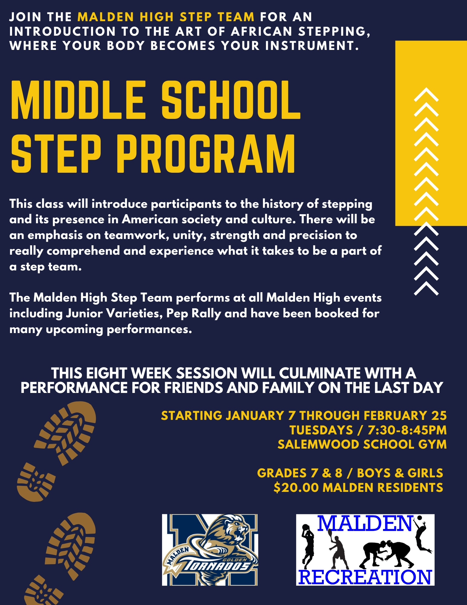 Malden Recreation Department MIDDLE SCHOOL STEP PROGRAM