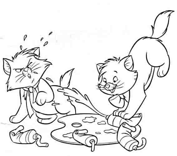 Farvelægning af tegninger Gratis motiver til at printe ud Aristocats