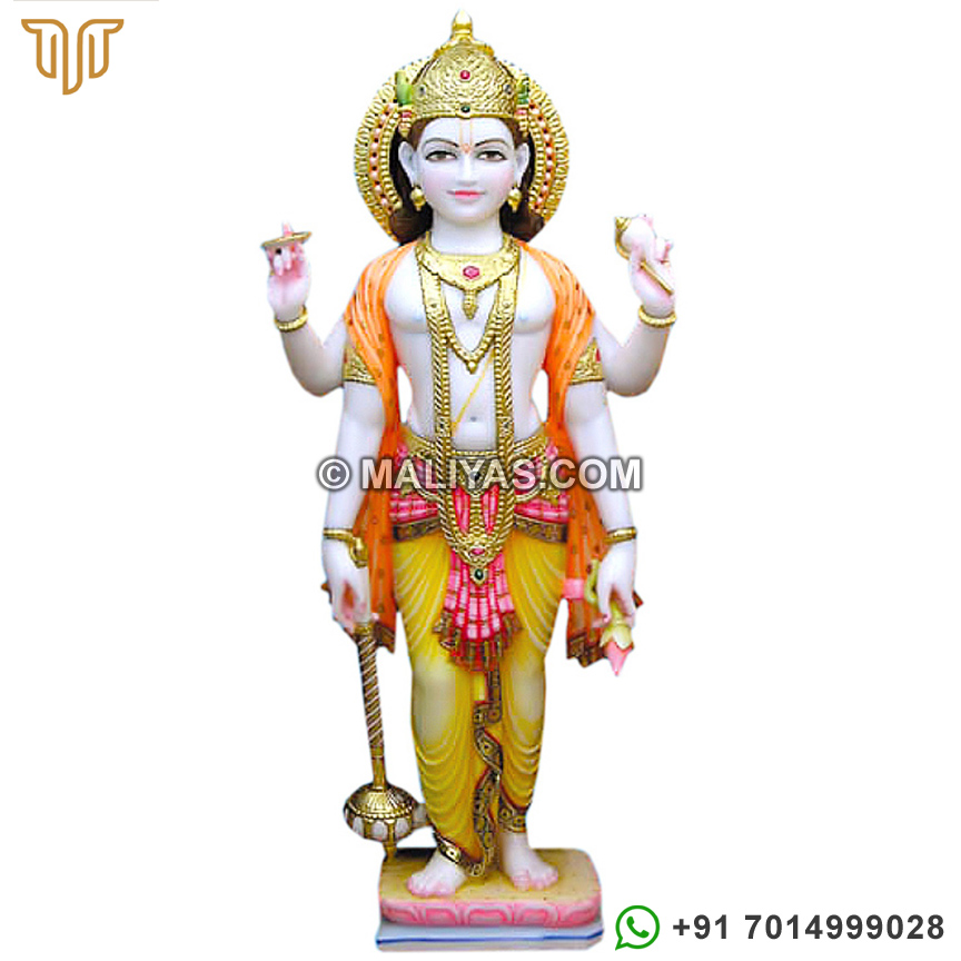 Exquisite Lord Vishnu statue from Marble Stone, Manufacturers of