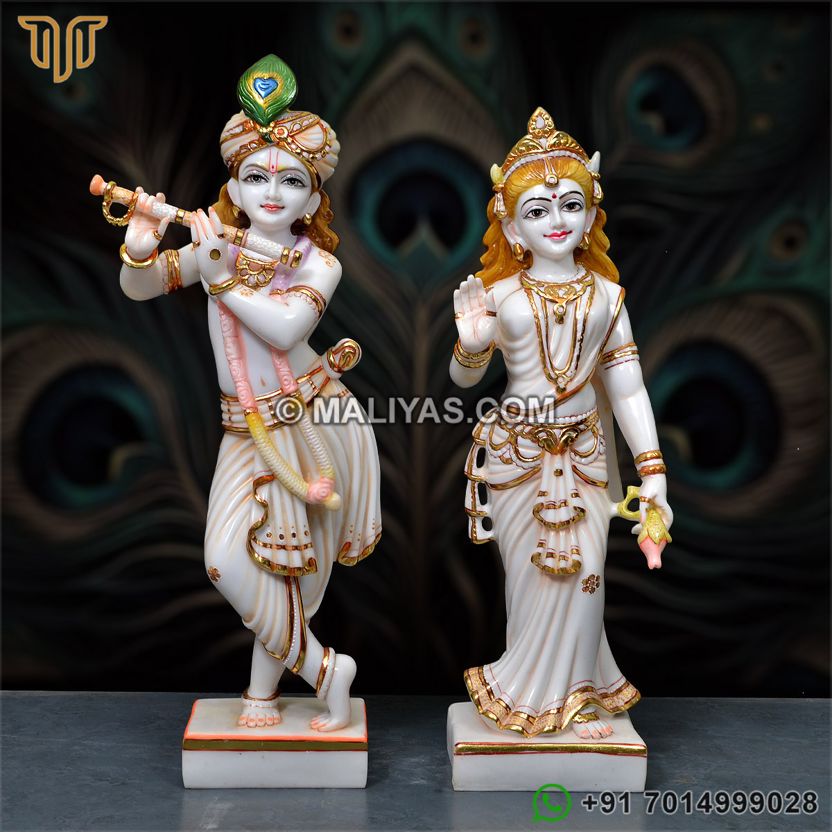 Fiber Krishna Statue, Radha Krishna Statue, Cultured marble Krishna