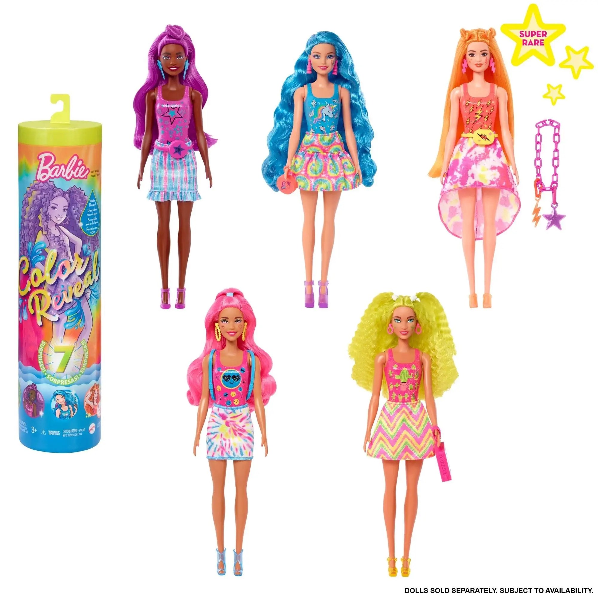 Mattel Barbie Color Reveal Barbie Neónová batika HCC67 rozbalené