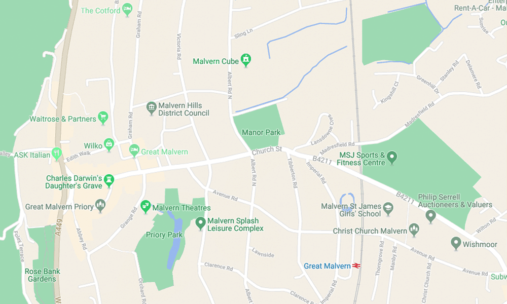 mapsdirections Malvern Cube