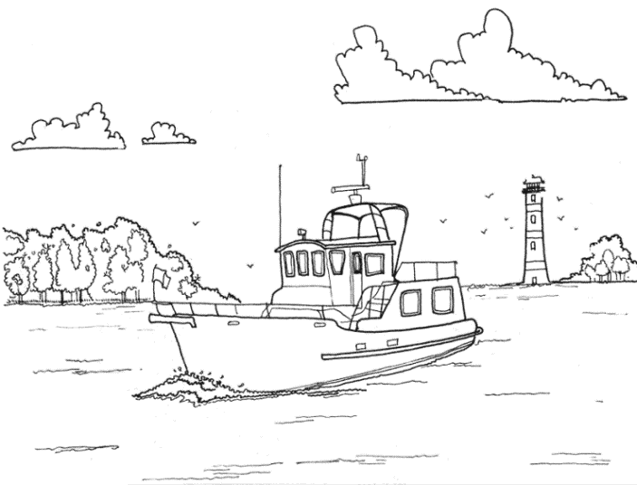 Ausmalbilder zum Drucken Malvorlage Hafen kostenlos 1