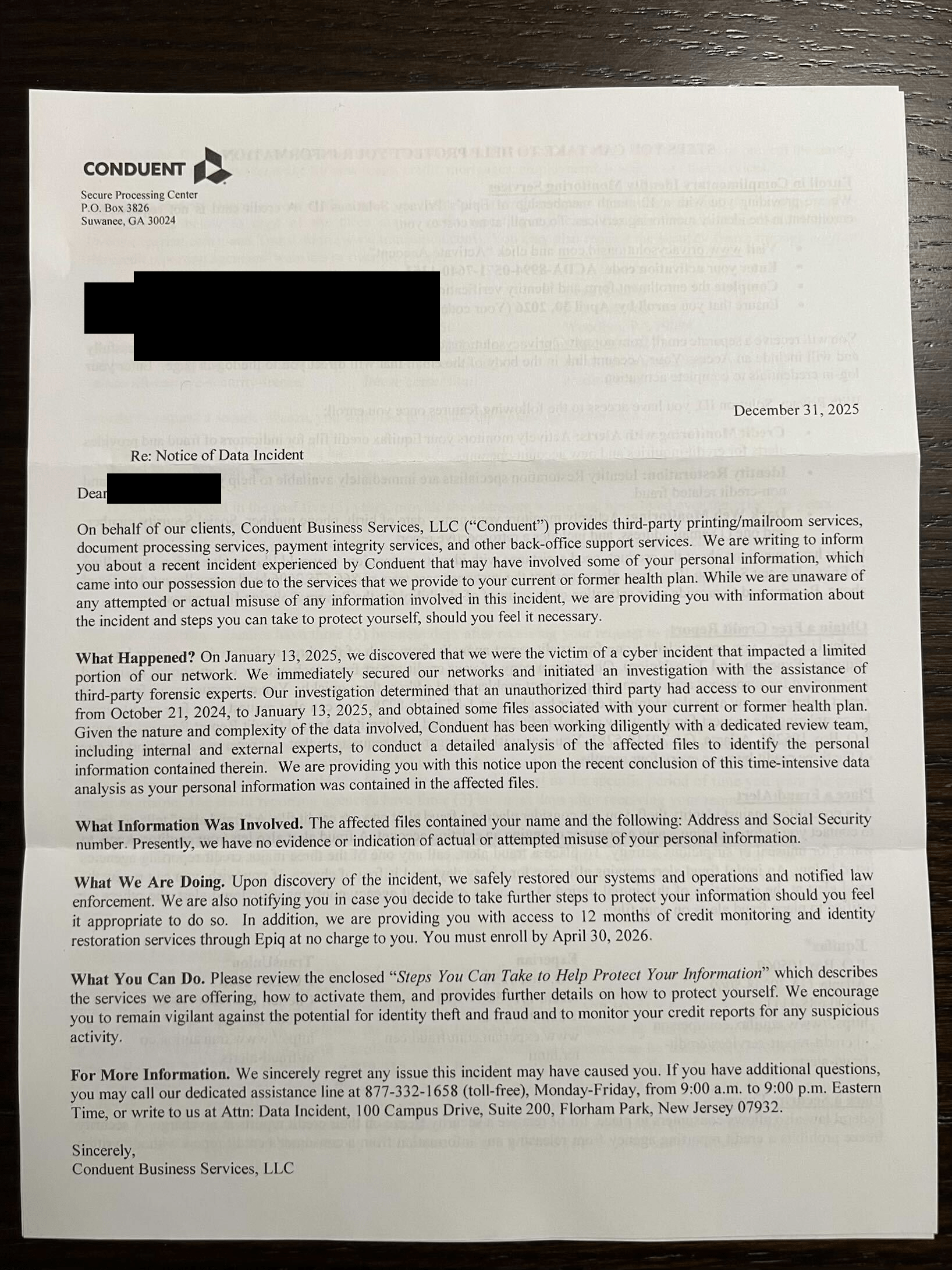 La violation de données chez Conduent de 10 millions à 25 millions