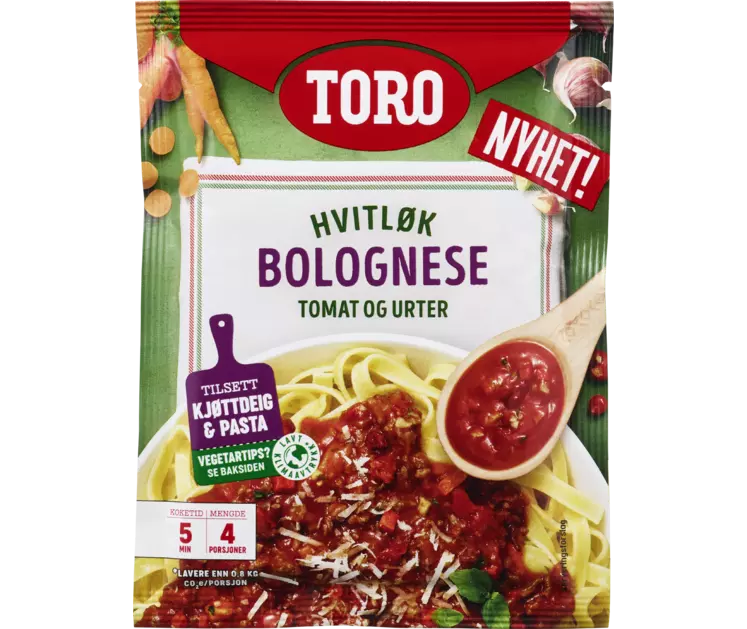 Pastasaus Hvitløk Bolognese TORO