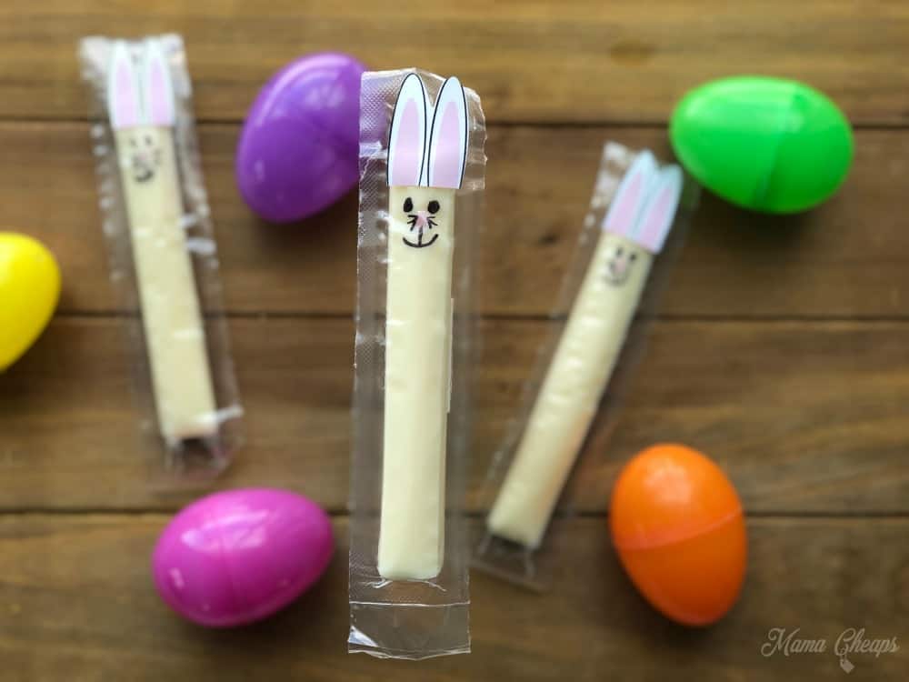 String Cheese Bunny Cheese Stick Snacks + Printable Ears Mama Cheaps