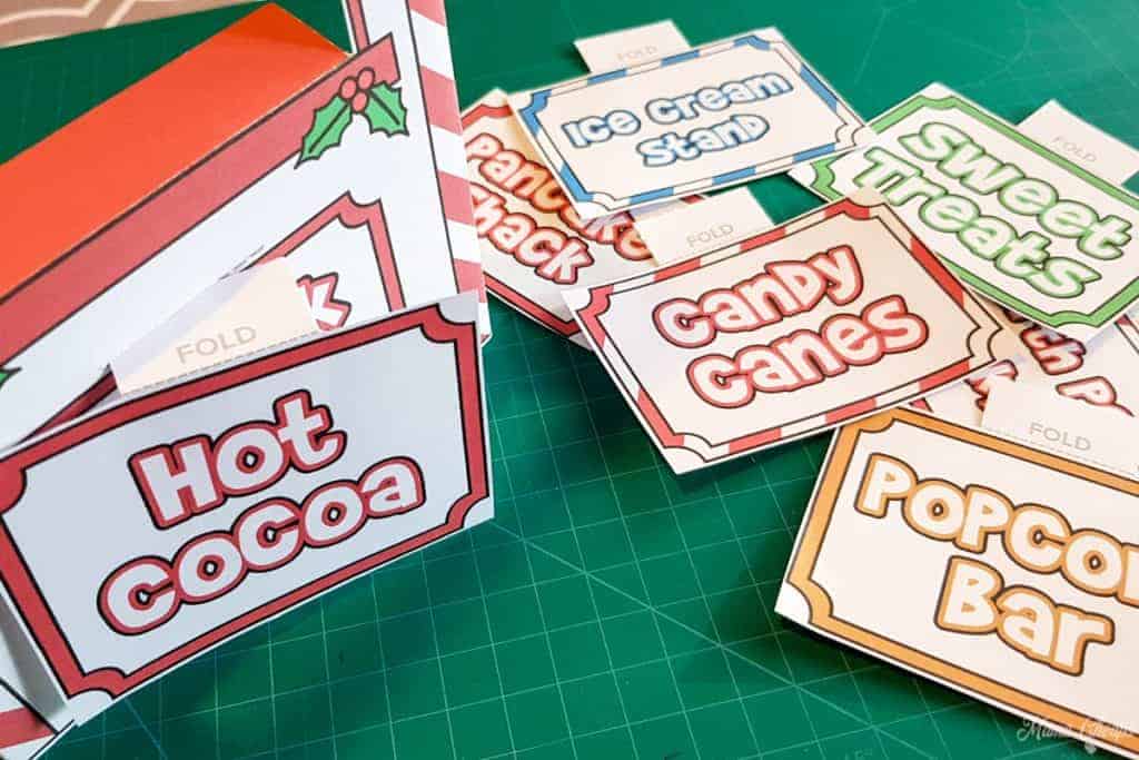 Elf Snack Stand Printable 3 Designs, 24 Treat Signs Mama Cheaps®