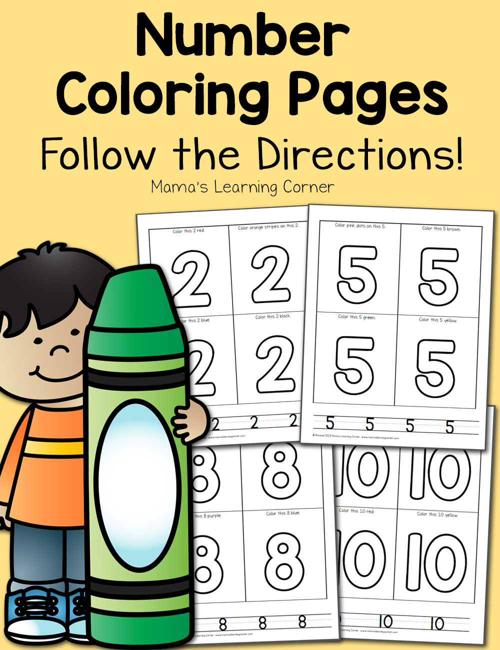 Number Coloring Pages for Preschool - Mamas Learning Corner