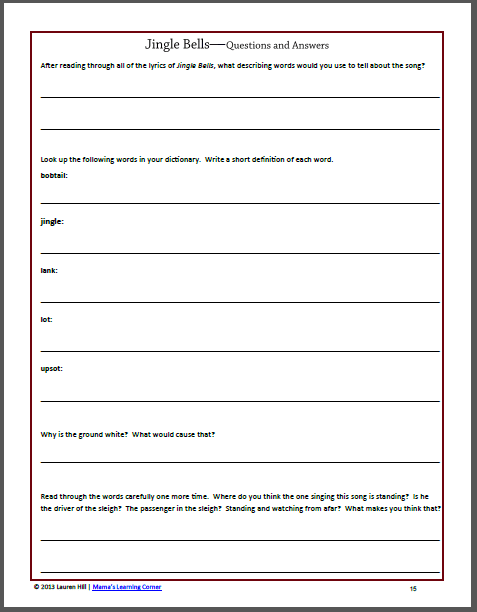 Christmas Worksheets - Mamas Learning Corner