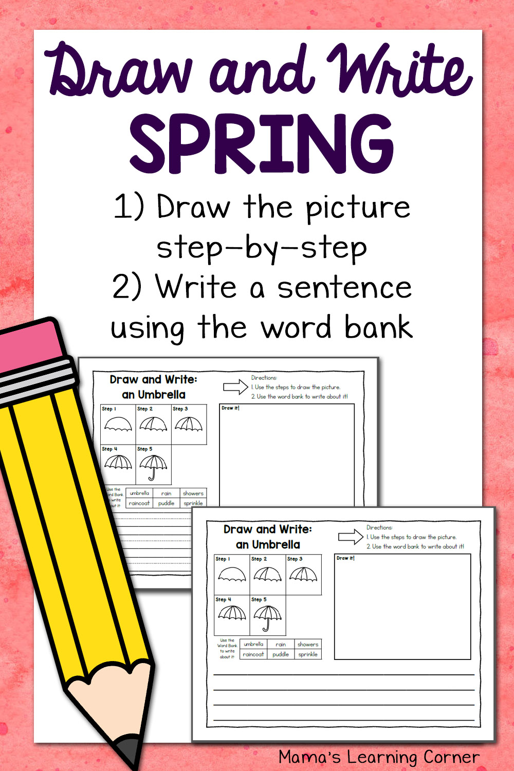 Spring Directed Draw and Write Worksheets - Mamas Learning Corner