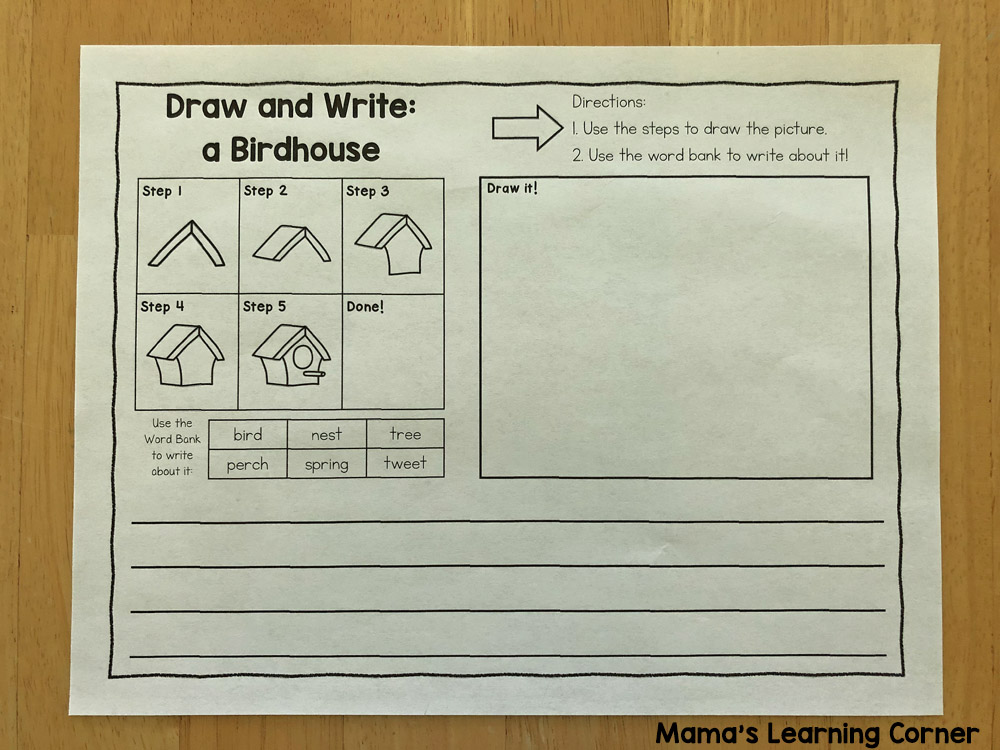 Spring Directed Draw and Write Worksheets Mamas Learning Corner
