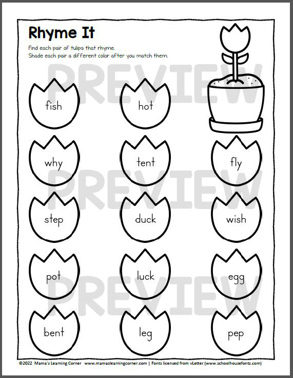 Spring Worksheets for Kindergarten and First Grade - Mamas Learning Corner