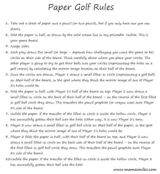Quick and Easy Games for Kids Paper Golf Mama Smiles Joyful Parenting
