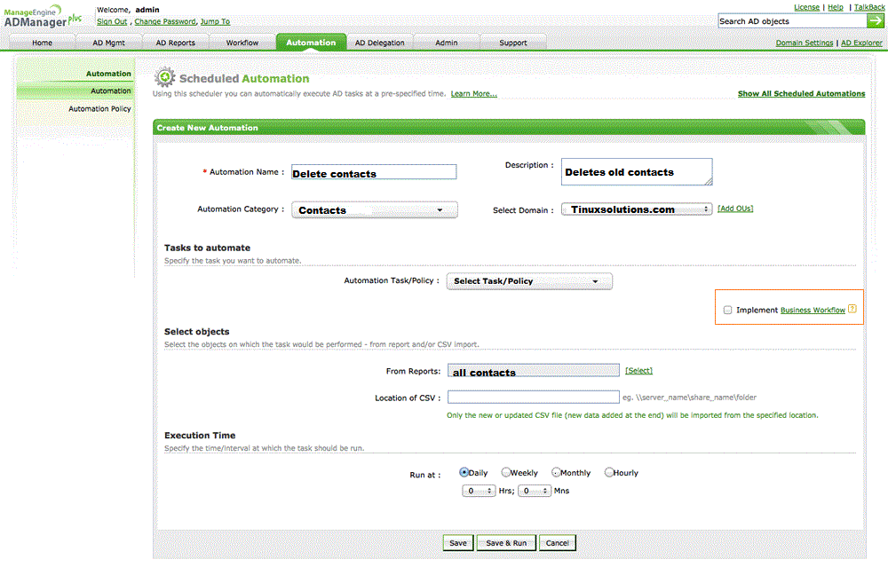 Automated Active Directory Contact Management ManageEngine ADManager Plus