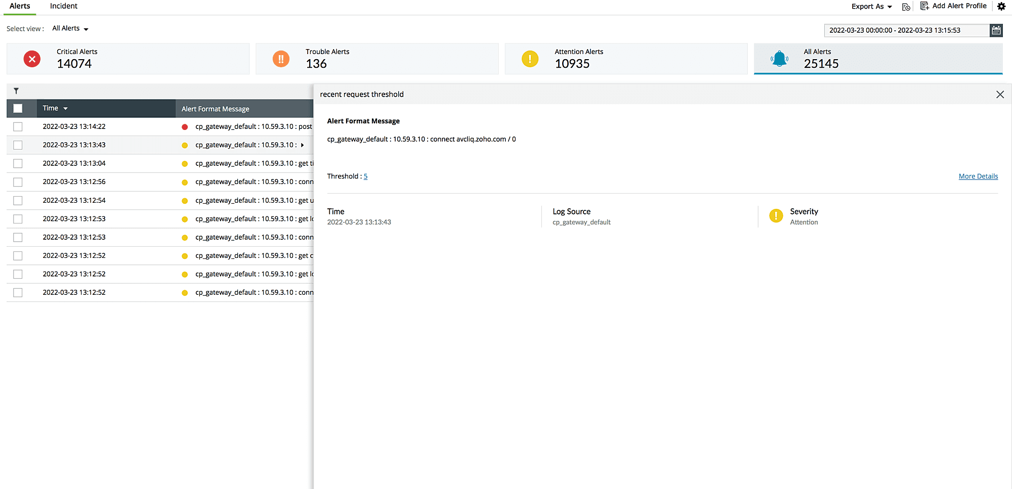 View Log Alerts Log360 Cloud