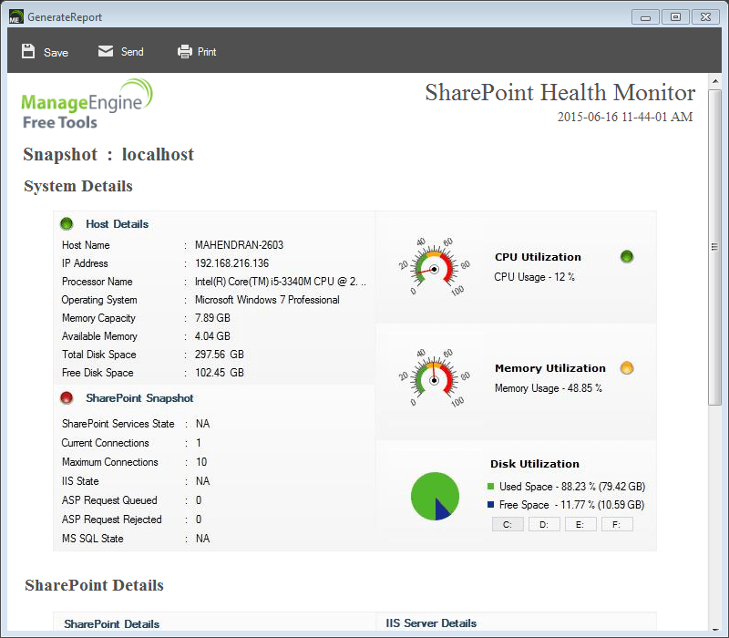 Free SharePoint Server Monitoring Tool ManageEngine Free Tools