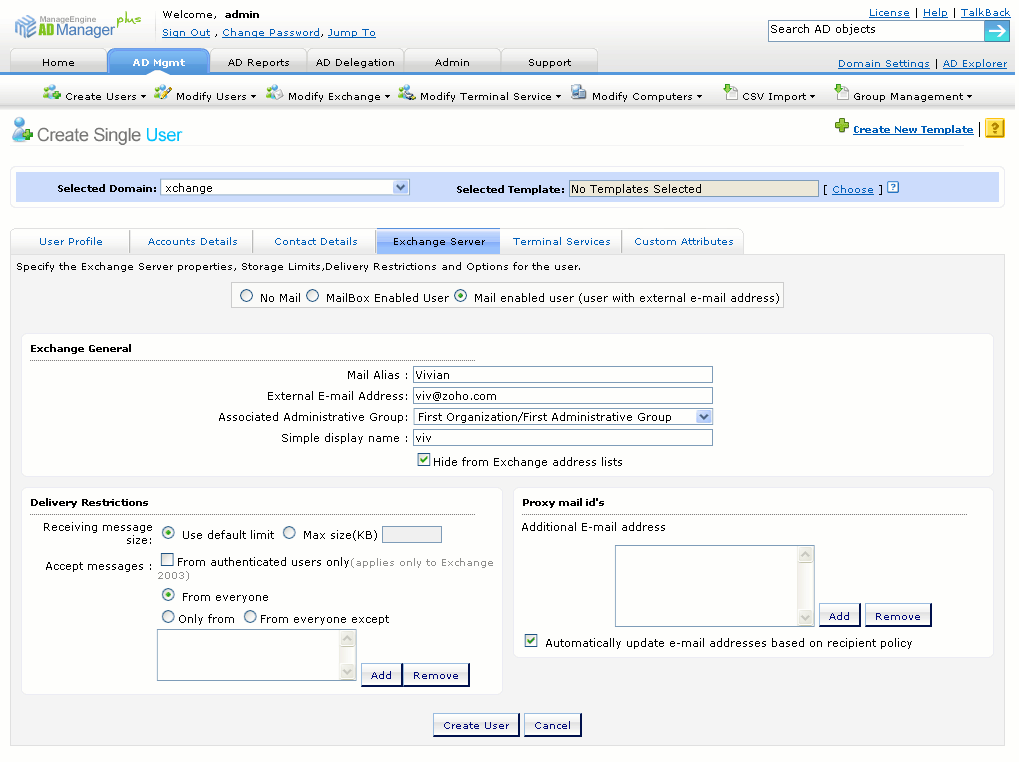 Exchange 서버 및 Exchange 사서함 관리 Microsoft Windows Exchange 서버 2000/2003