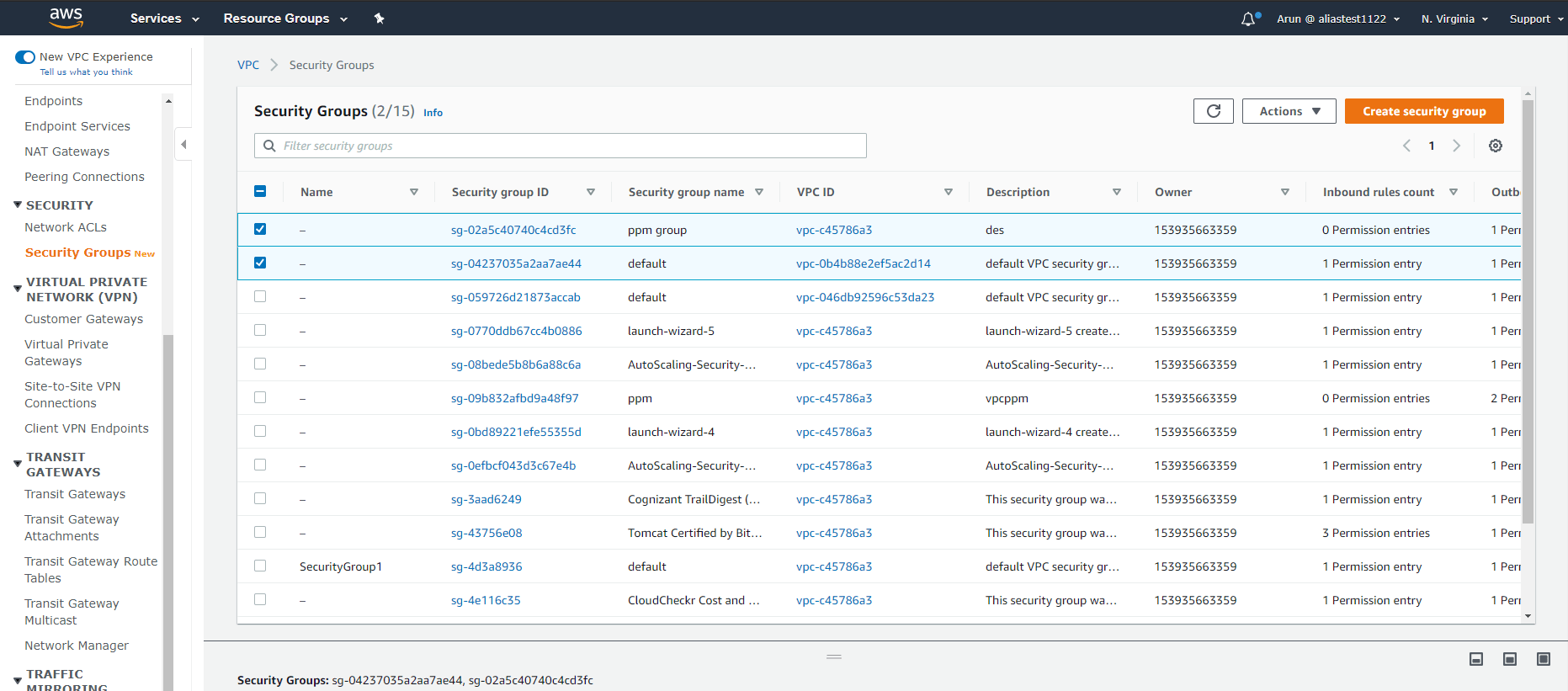 Amazon VPC security groups ManageEngine Log360