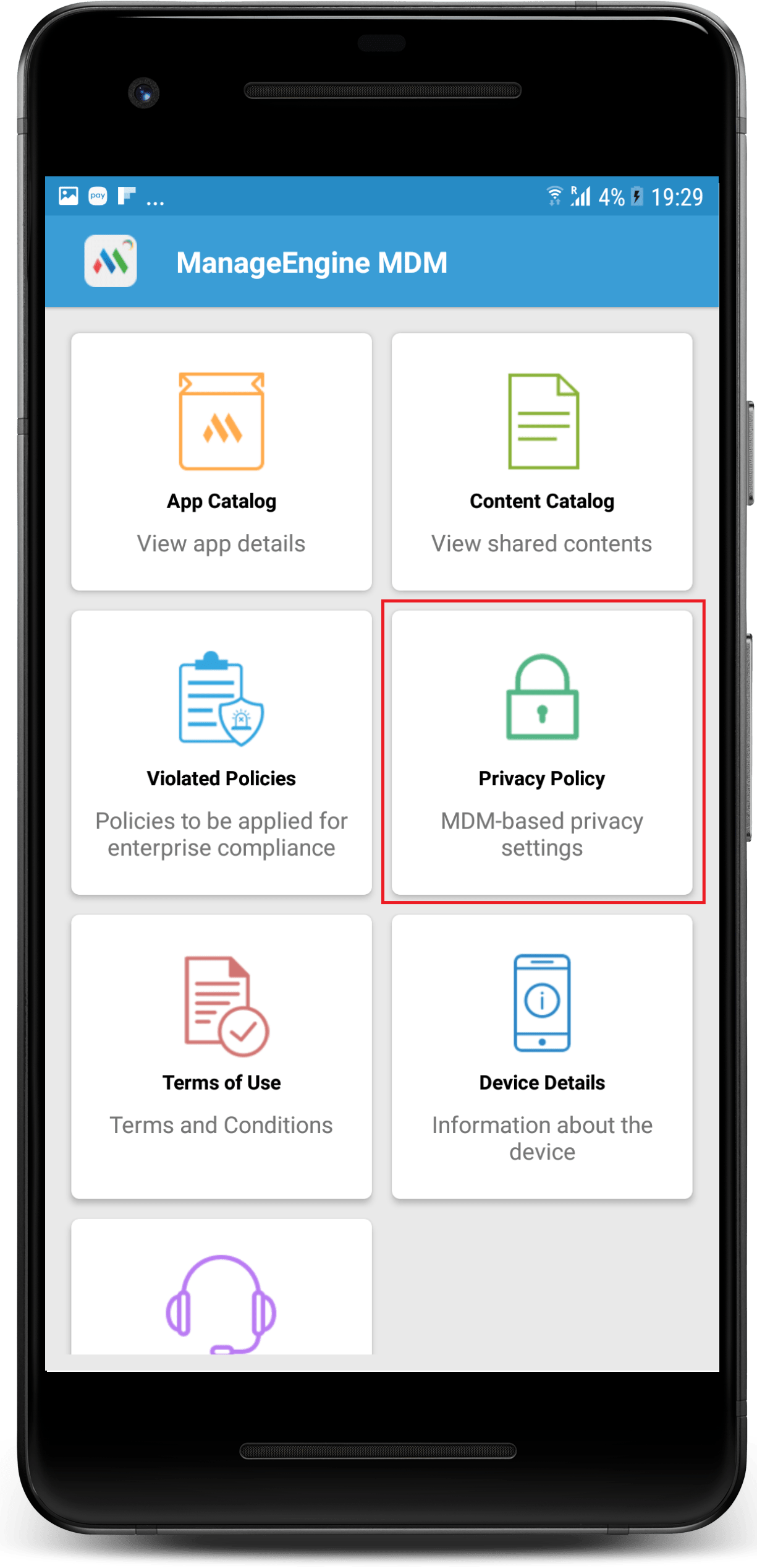 Send logs to MDM support Server and Device logs ManageEngine Mobile