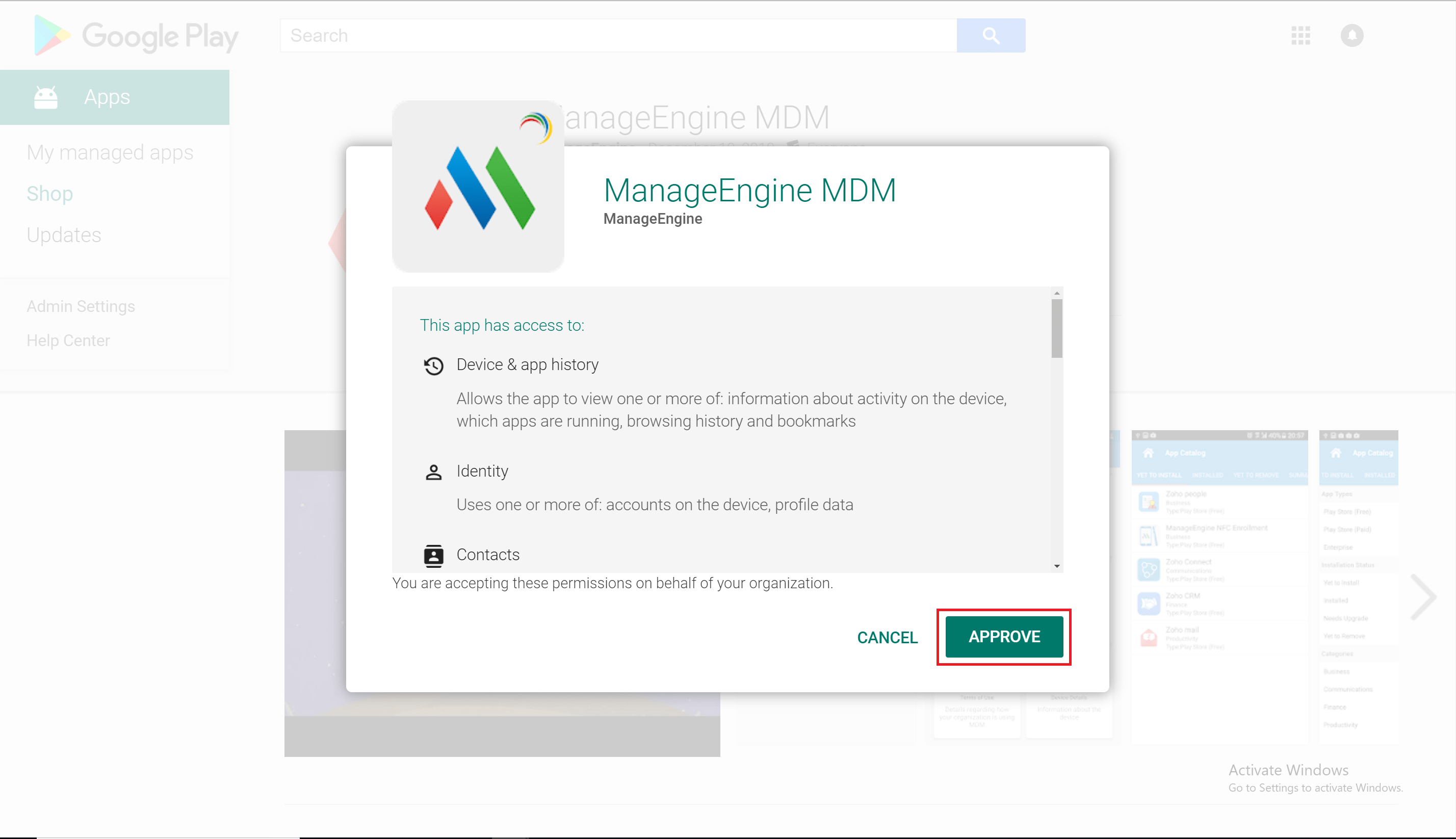 Updating the MDM agent on the managed device
