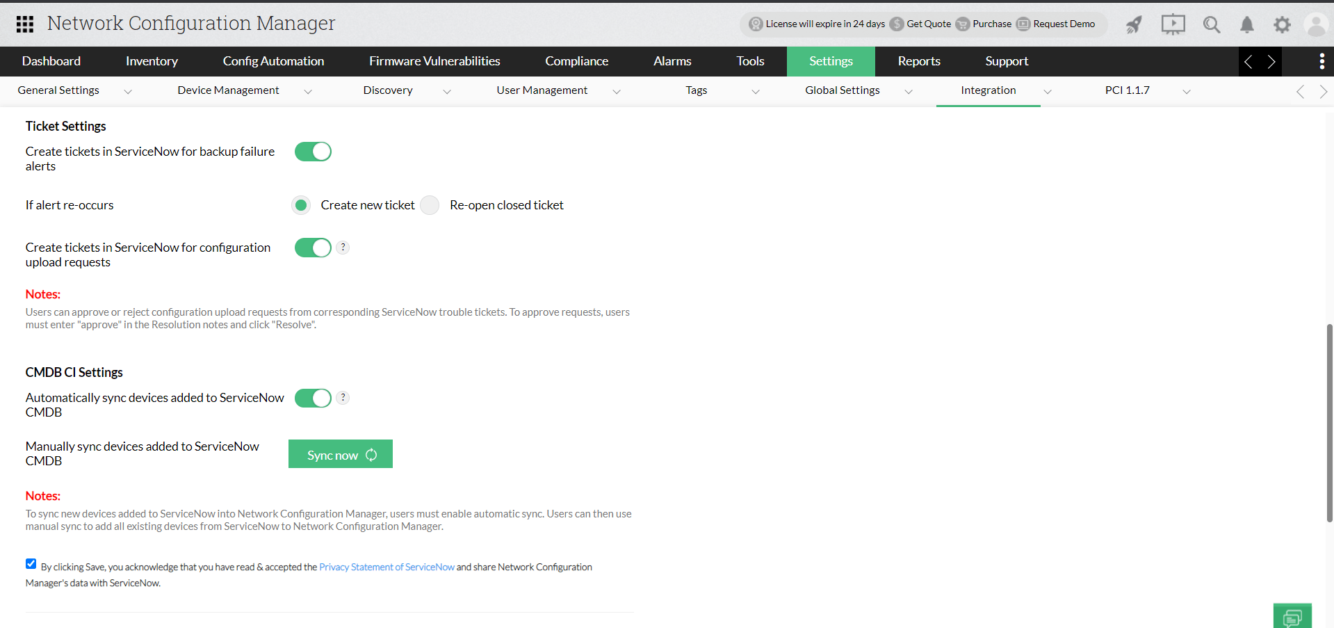 Integrate ServiceNow with NCM Help ManageEngine