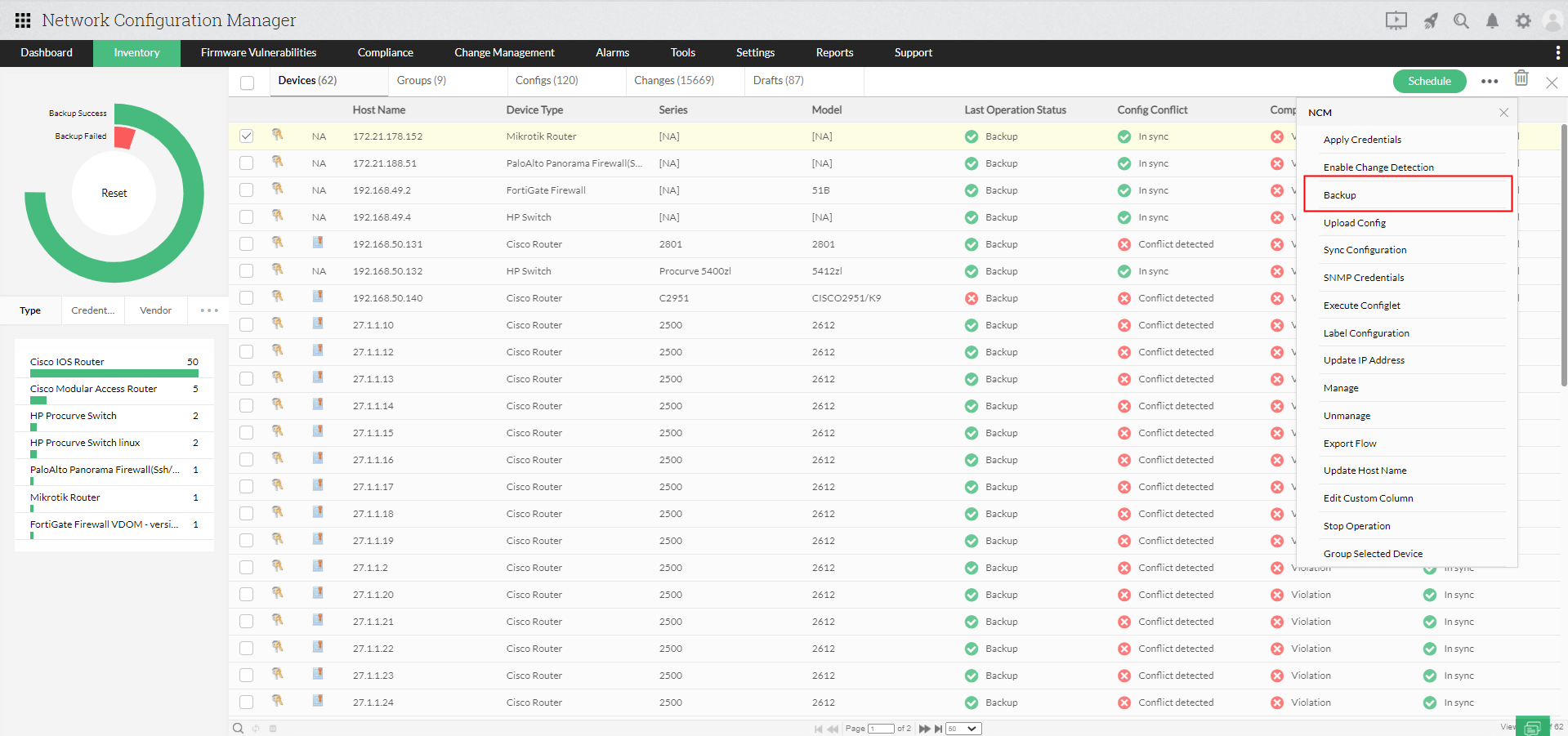 Network Device Configuration Tool ManageEngine Network Configuration