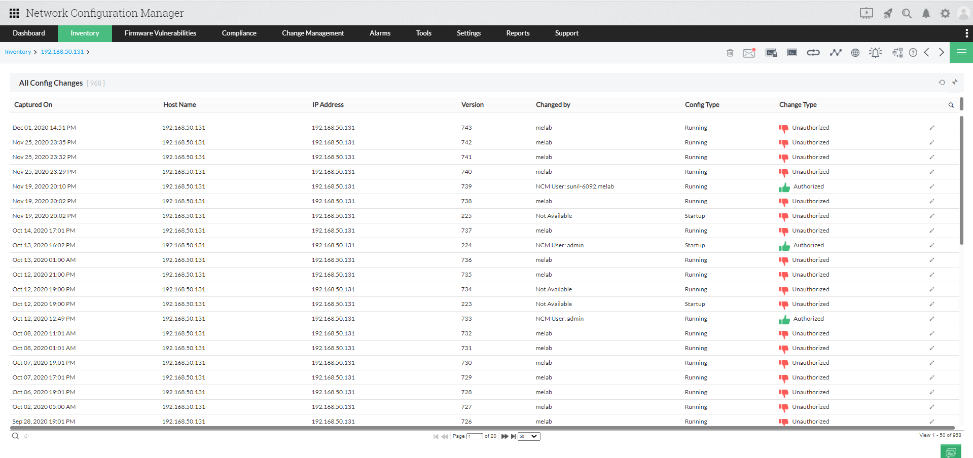 Network Device Configuration Tool ManageEngine Network Configuration