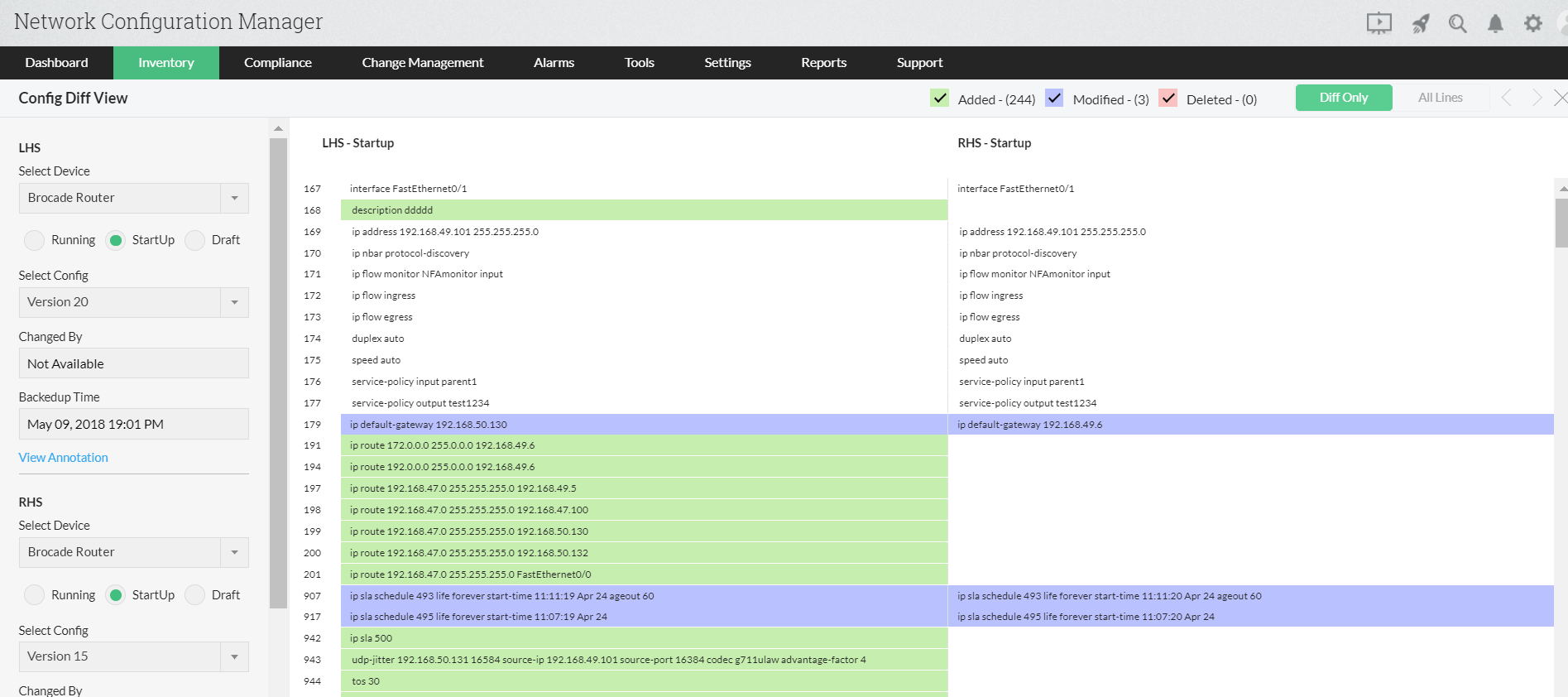 Brocade configuration tool Network Configuration Manager