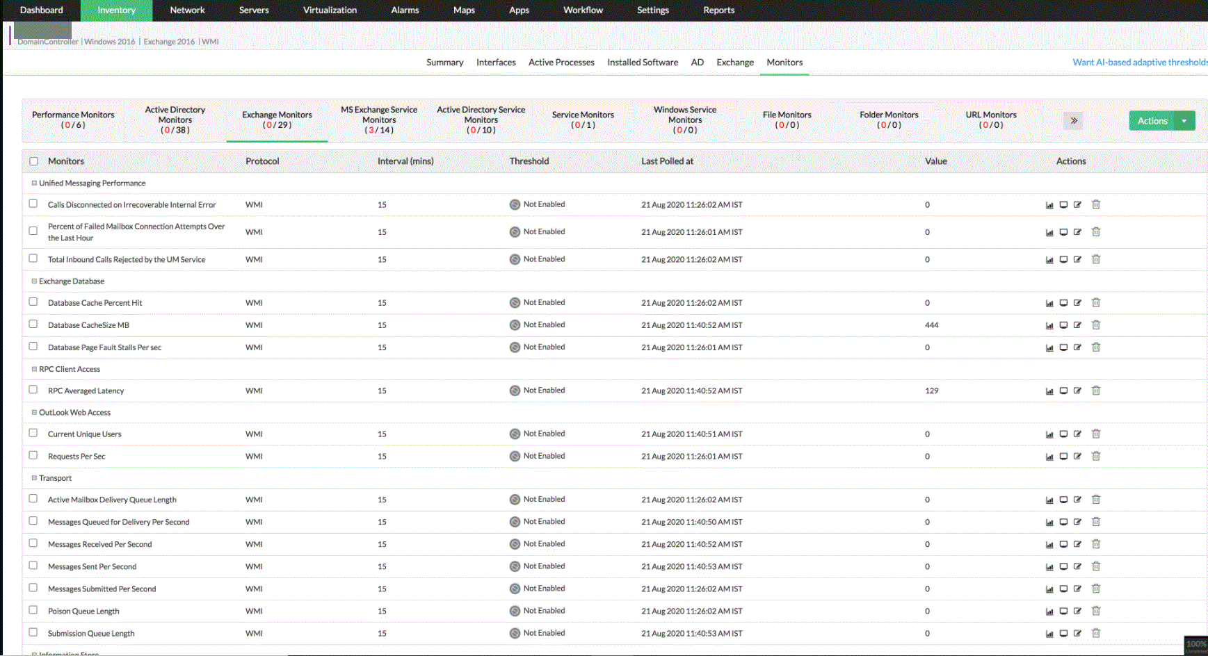 Exchange Monitoring Tools ManageEngine OpManager