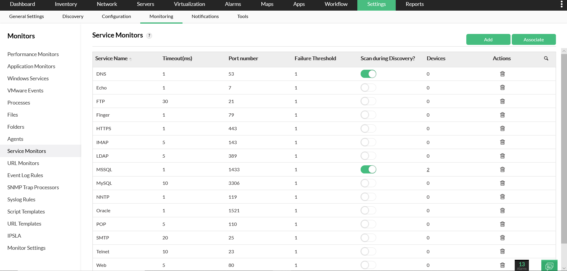 Service Monitoring Monitor Server Services Ports OpManager