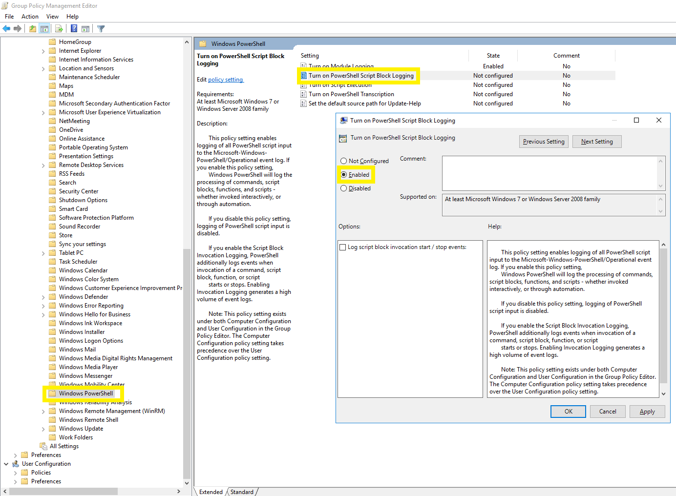 Configuring PowerShell auditing