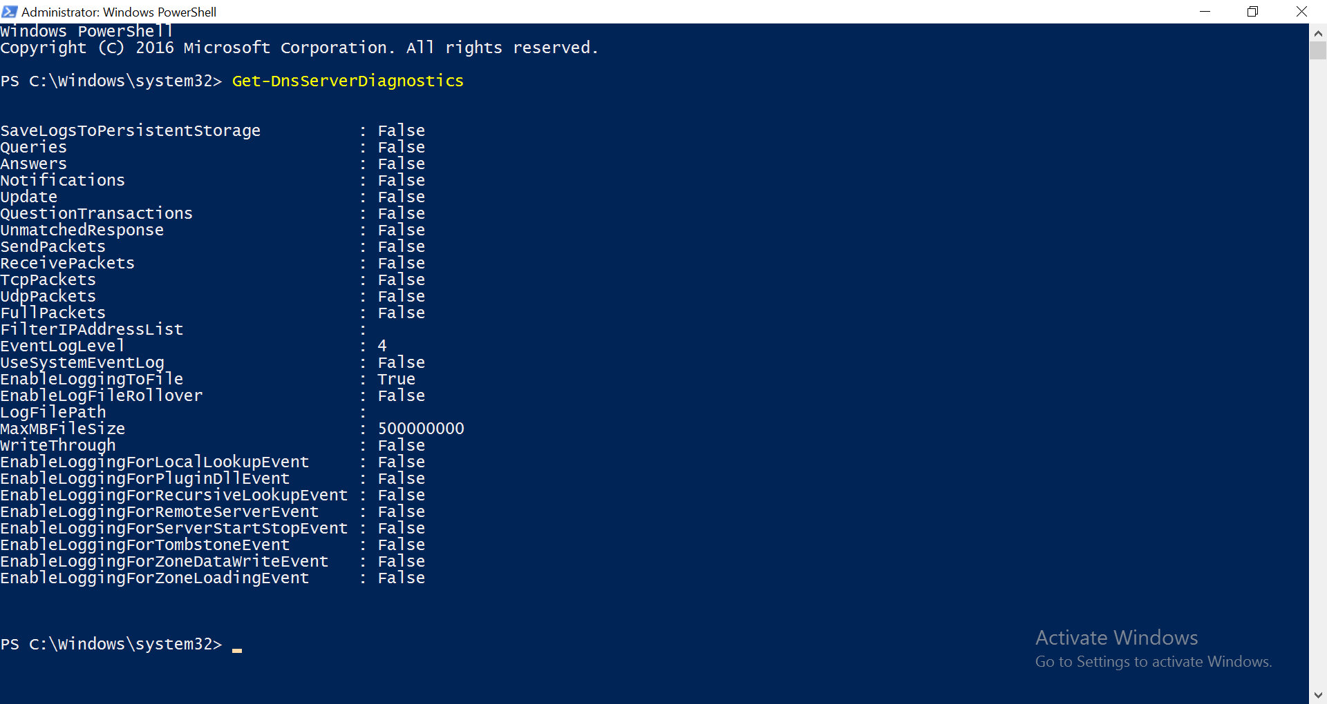 How to get dns server diagnostics using powershell Manageengine