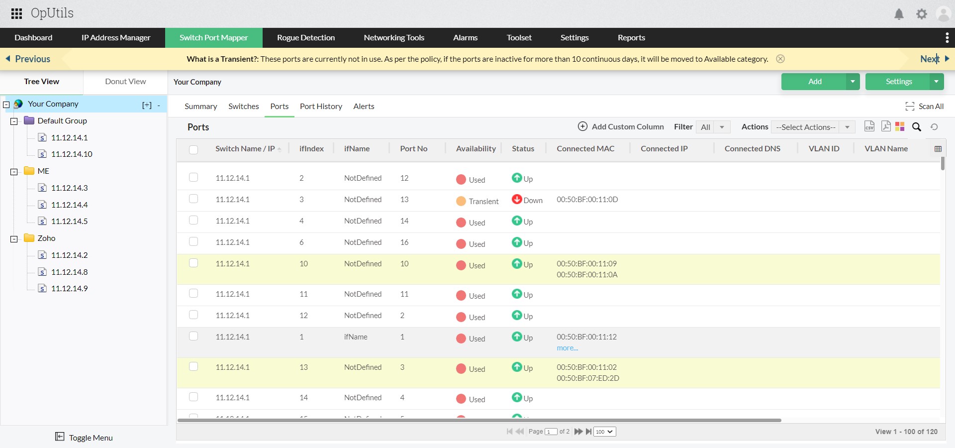 Network Switch Port Management Software ManageEngine OpUtils