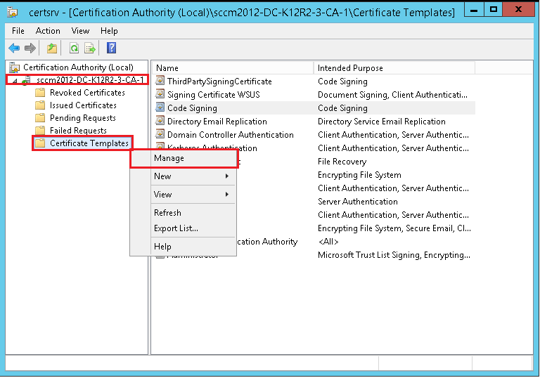 Creating Signing Certificate using Local CA ManageEngine Patch