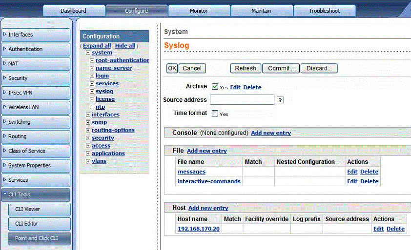 Configure Juniper Firewalls Forward Syslog Firewall Analyzer