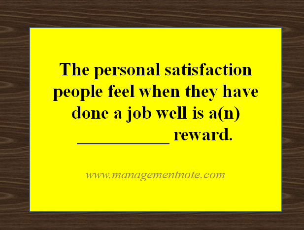 The personal satisfaction people feel when they have done a job well is