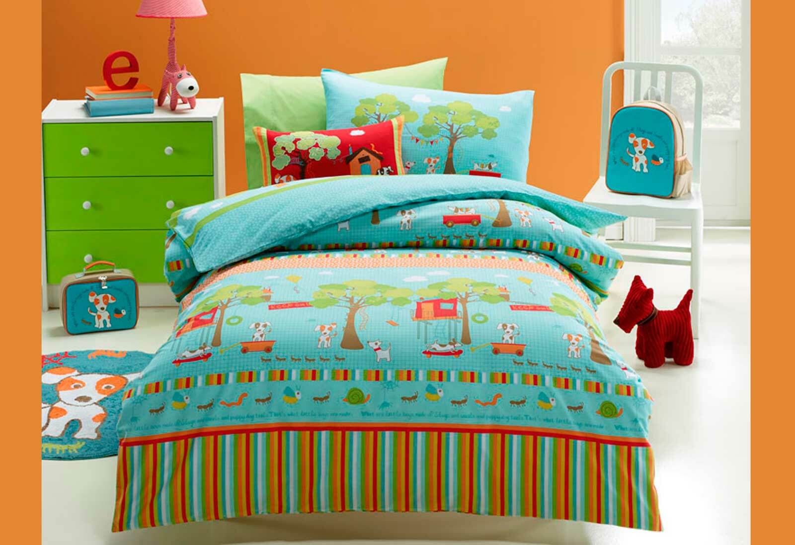 Jiggle Giggle Oliver Kids Quilt Cover Set Single Bed Size