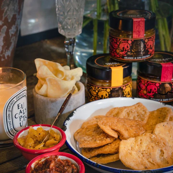 3x Chutneys with Spiced Crackers Gift Set Mandira's Kitchen