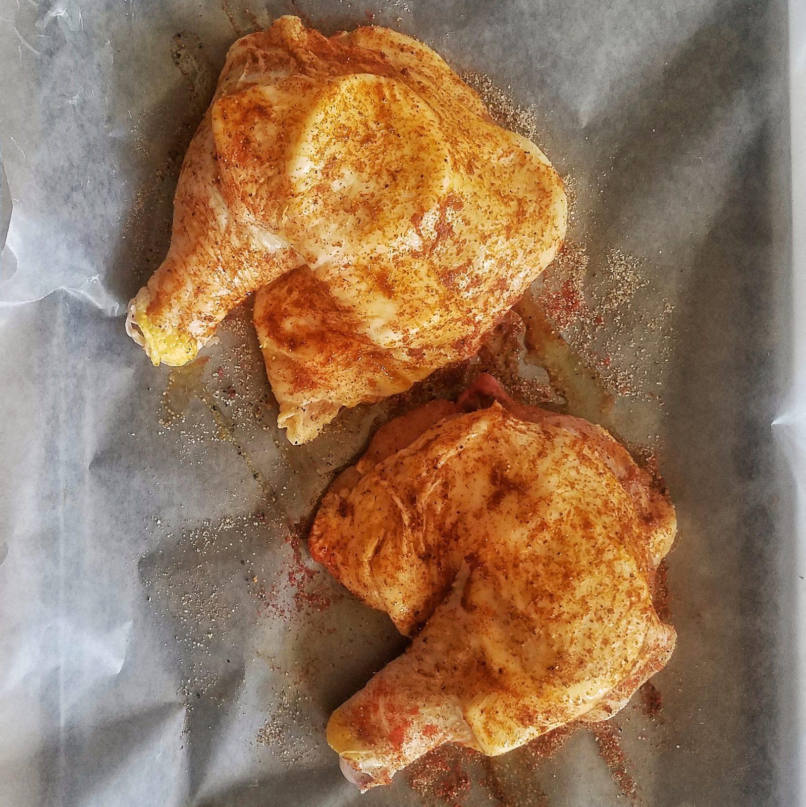 The Secret to Juicy + Crispy Chicken Quarters Mandy Olive