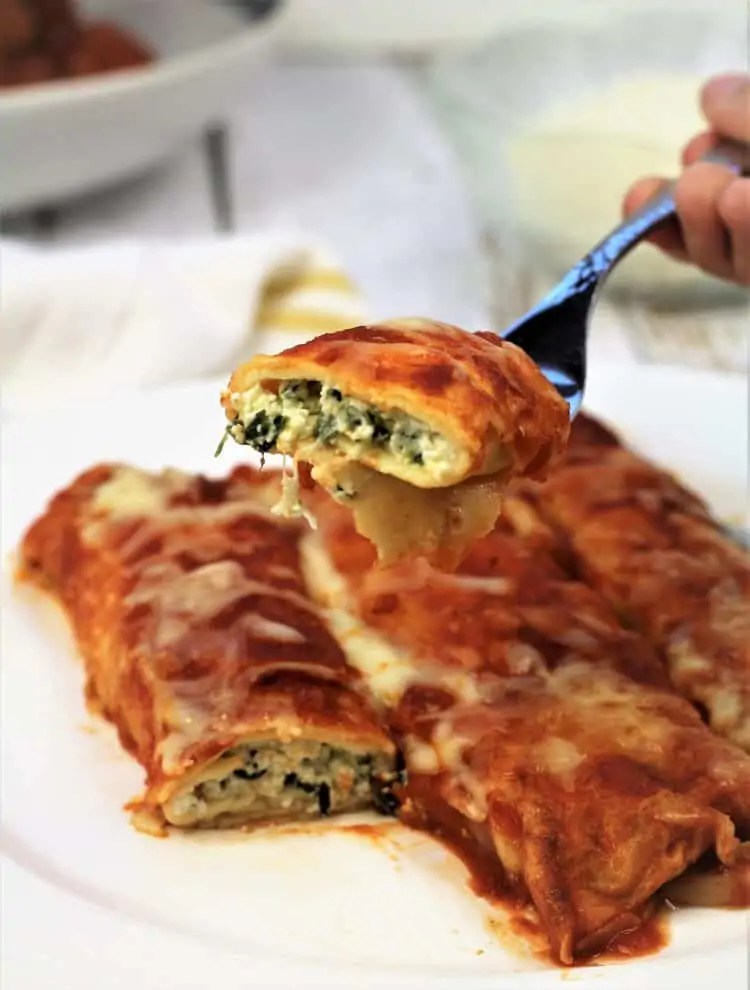 Crepe Cannelloni with Ricotta and Spinach Mangia Bedda