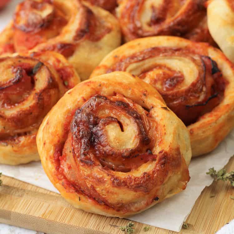 Homemade Pizza Rolls with Ham and Cheese Mangia Bedda