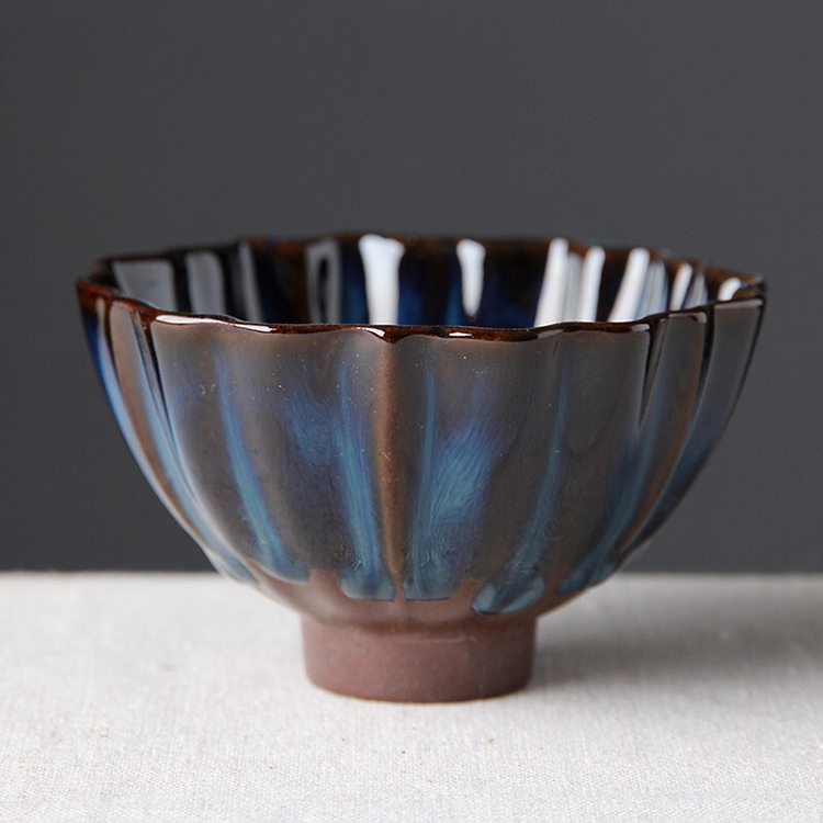 Reactive Glazed Terracotta Teacup Bowl