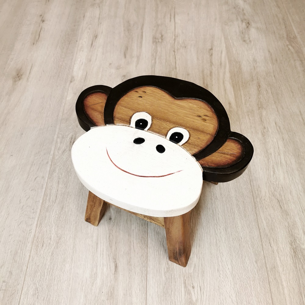 Solid Timber Wooden Kids Toddler Adult Animal Shoes Changing Stool