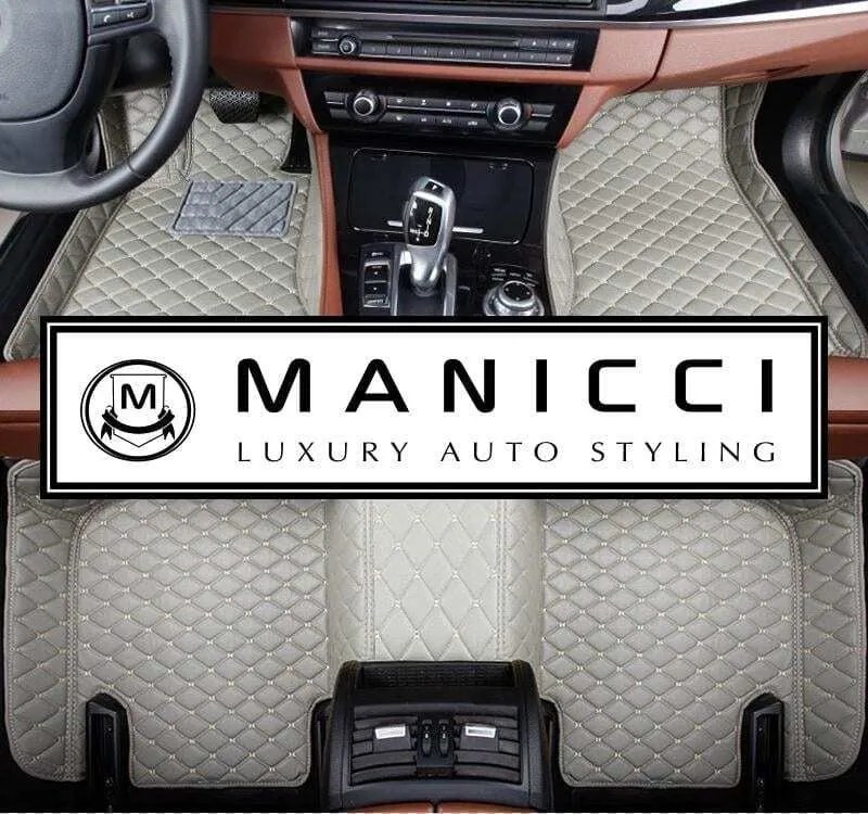 Manicci Luxury Leather Custom Fitted Car Floor Mats Grey Manicci